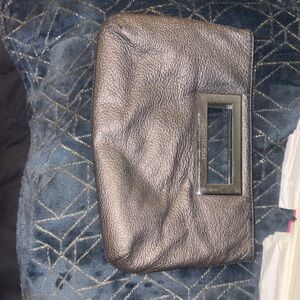 Michael Kors Silver Clutch Wristlet Elegant Design